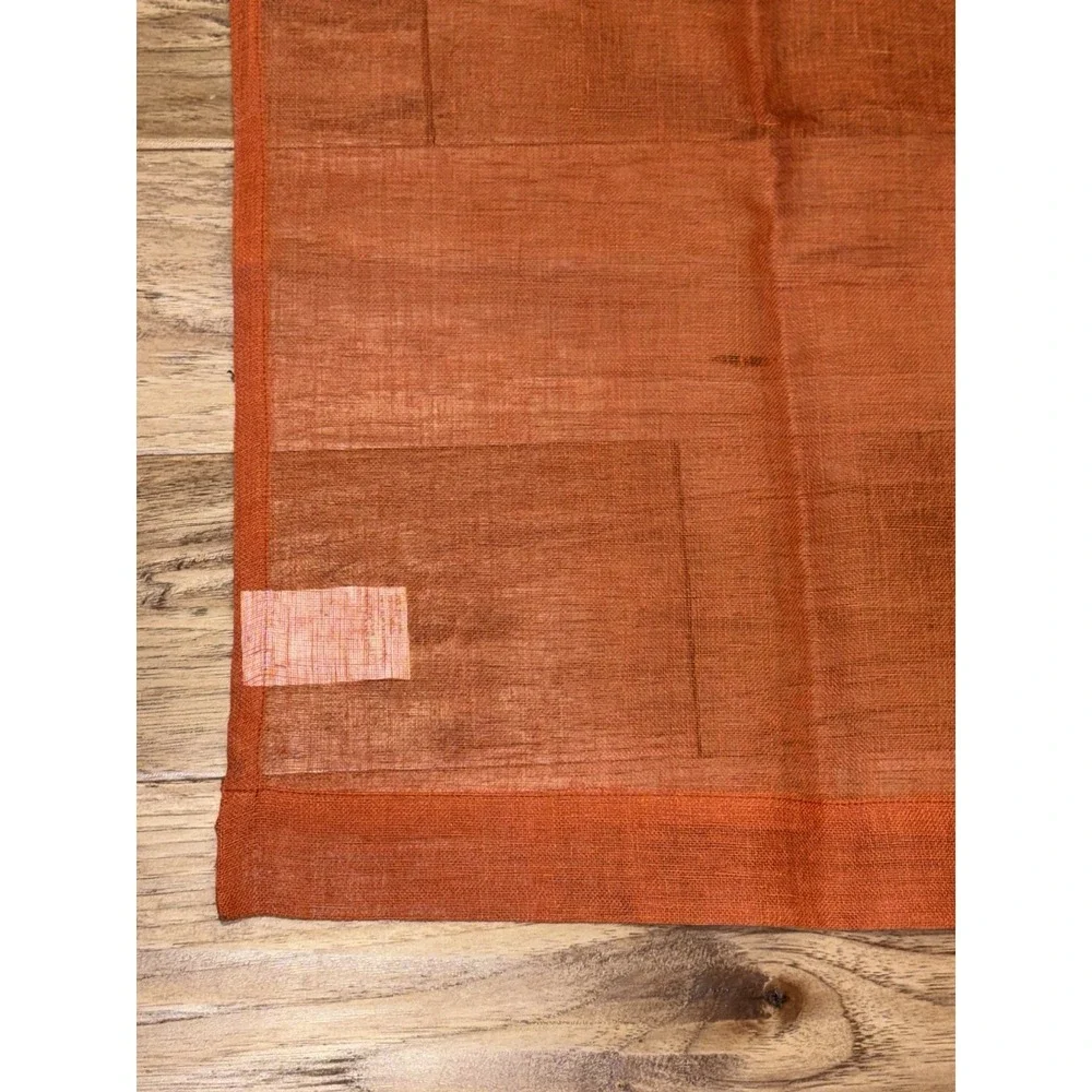 Crate And Barrel Linen Sheer Curtain Panel Burnt Orange 52x84‎ NWOT
